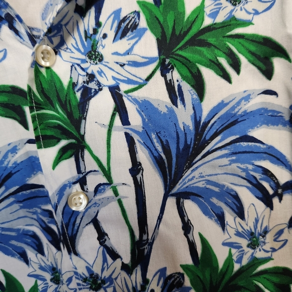 Axist Blue and Green Tropical Men's Shirt - Picture 4 of 7